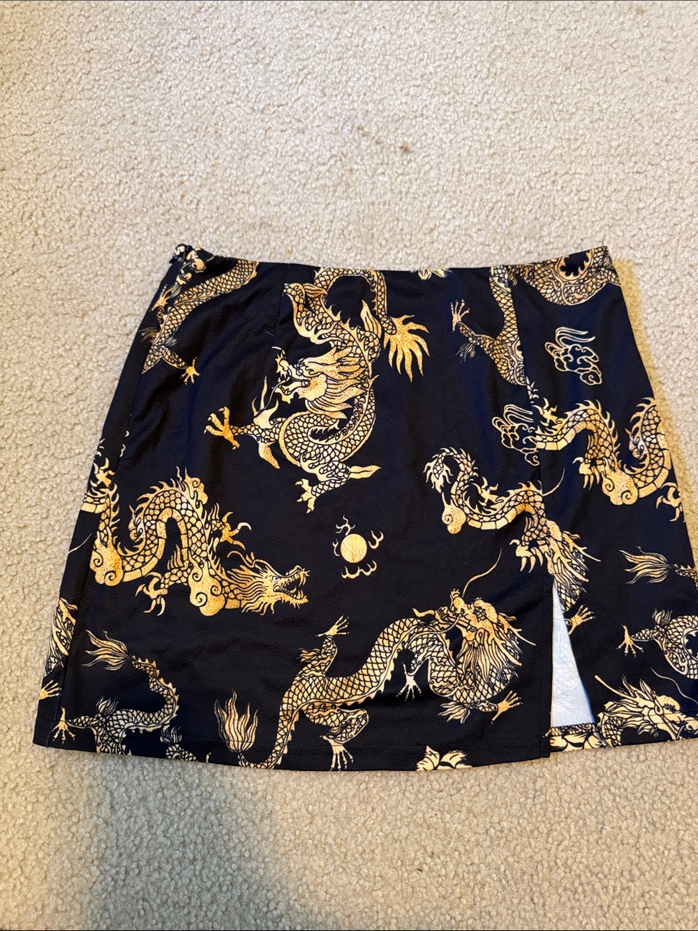 Black and Gold dragon skirt Size L